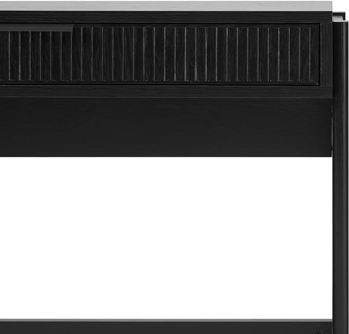 Walker Edison Office Writing and Computer Desk Spacious Desktop, Complementary in Living Spaces, 38 Inch, Reeded Black - LeafyLoom