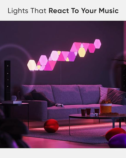 Nanoleaf Shapes WiFi and Thread Smart RGBW 16M+ Color LED Dimmable Gaming and Home Decor Wall Lights Smarter Kits (Triangles Smarter Kit (7 Pack) NANOLEAF