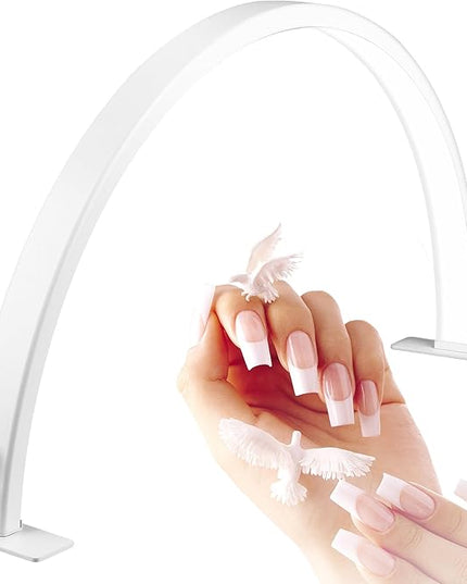 IMENE Half Moon Light, 29in Half Moon Light for Nail Desk, Half Moon Lamp Adjustable Color Temperature and Brightness Perfect for Nails Tech Manicure, Lash Extention, White - LeafyLoom