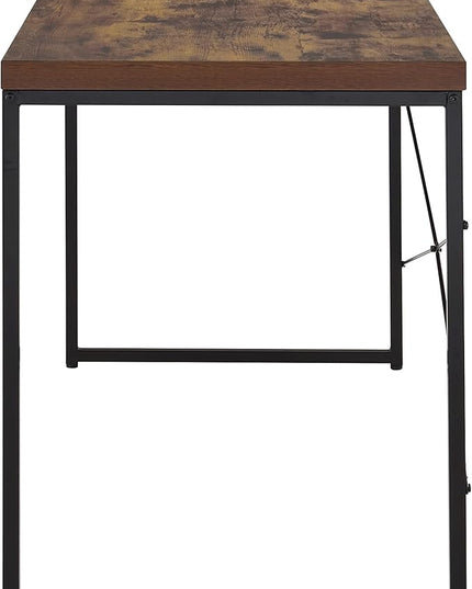 Acme Bob Rectangular Wooden Top Home Office Desk in Weathered Oak - LeafyLoom