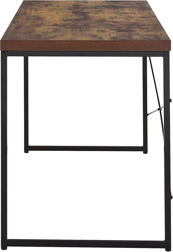 Acme Bob Rectangular Wooden Top Home Office Desk in Weathered Oak - LeafyLoom