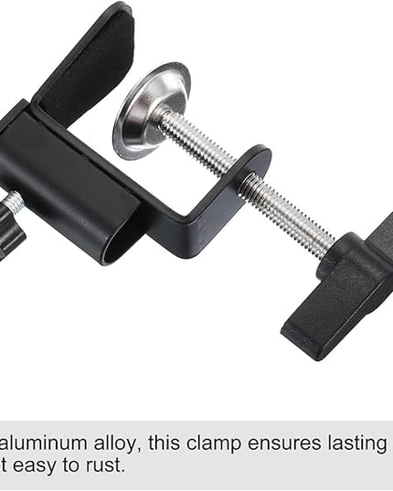 PATIKIL 0.49" Hole Dia. Desk Clamp, 2 Pcs Universal C-Clamp Base with Adjustable Screw for Microphone Mic Arm Table Lamp Mount Holder, Black - LeafyLoom