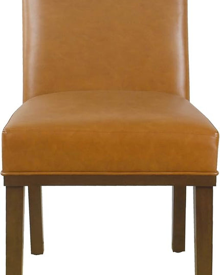 HomePop Kolbe Dining Chair - Carmel Faux Leather (Single Pack) - LeafyLoom