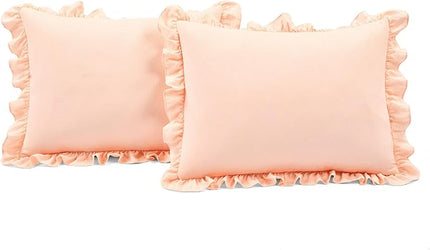 Lush Decor Reyna Ruffle Daybed Set - 6 Piece Cozy Ruffled Bedding Set - Timeless Elegance and Comfort - 68" W x 92" L, Blush - LeafyLoom