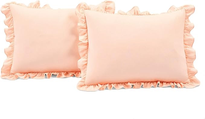 Lush Decor Reyna Ruffle Daybed Set - 6 Piece Cozy Ruffled Bedding Set - Timeless Elegance and Comfort - 68" W x 92" L, Blush - LeafyLoom