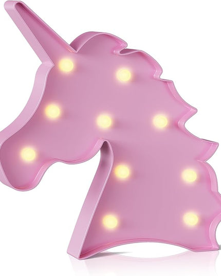 Pink Unicorn Decor, Battery Powered Unicorn Night Light for Kids, Unicorn Party Decorations, Unicorn Birthday Decorations for Girls, Pink Room Decor, Pink Decor, Pink Wall Decor - LeafyLoom