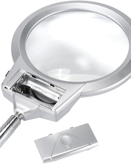 LED magnifying lamp, table magnifying glass, magnifying glass lighting lens with flexible gooseneck, for bed lamp, tattoo, manicure, makeup, eyelashes, suitable for crafts, - LeafyLoom