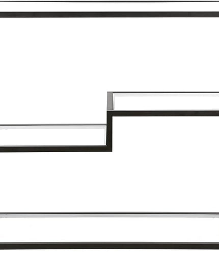 Henn&Hart 36" Tall Rectangular Bookcase in Blackened Bronze, for Home Office, Living Room - LeafyLoom