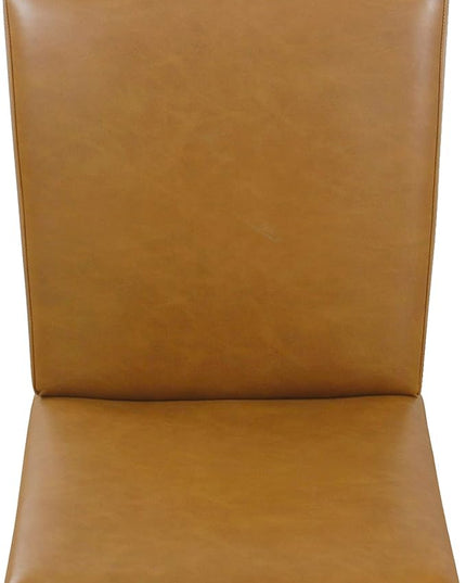 HomePop Kolbe Dining Chair - Carmel Faux Leather (Single Pack) - LeafyLoom