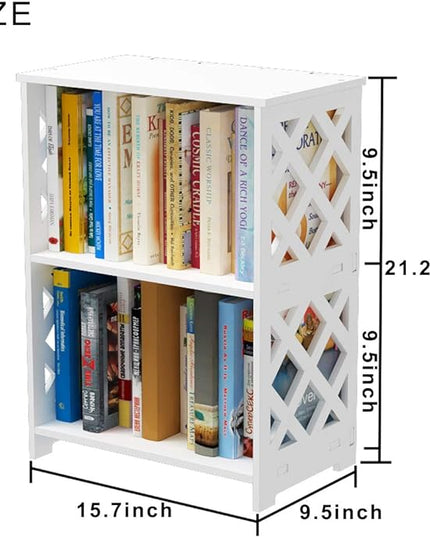 Small Bookshelf, 3-Tier White Bookcase for Kids & Adults | 2-Shelf Open Storage Organizer for Bedroom, Living Room & Office | Ideal Small Bookshelf & Bookcase for Small Space - LeafyLoom