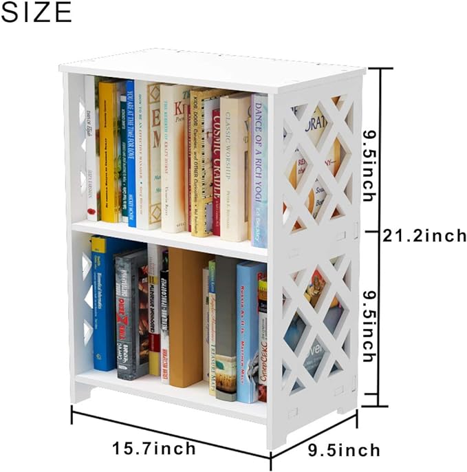 Small Bookshelf, 3-Tier White Bookcase for Kids & Adults | 2-Shelf Open Storage Organizer for Bedroom, Living Room & Office | Ideal Small Bookshelf & Bookcase for Small Space - LeafyLoom