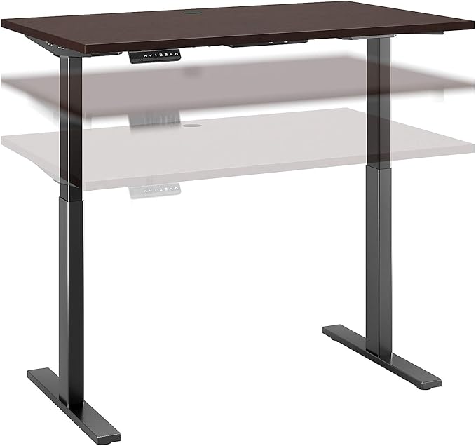 Bush Business Furniture Move 60 Electric Ergonomic Sit-Stand Computer Table for Home and Professional Office, 48W x 24D, Mocha Cherry - LeafyLoom