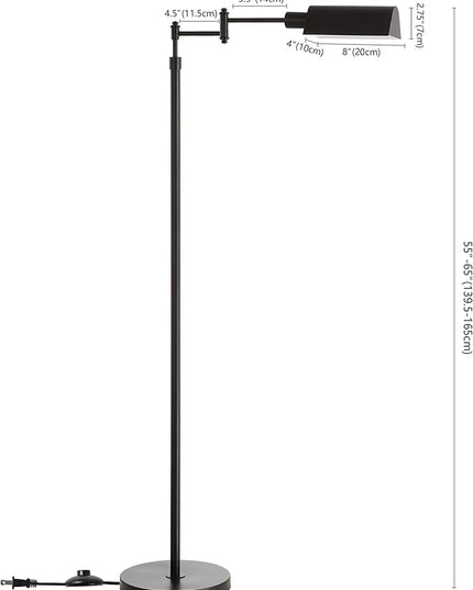 Safavieh FLL4064A Lighting Watson Adjustable Orb (LED Bulb Included) Floor Lamp, Black - LeafyLoom