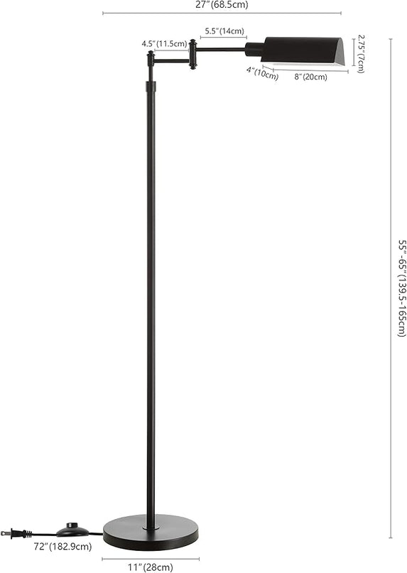 Safavieh FLL4064A Lighting Watson Adjustable Orb (LED Bulb Included) Floor Lamp, Black - LeafyLoom