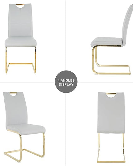 NicBex Haerin-SD-00373-LWJ Dining Chairs, 16.5"x17.9"x38.2", Grey and Gold - LeafyLoom