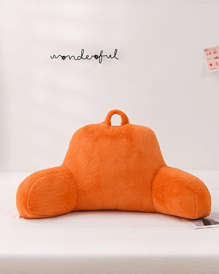 Aimuan Reading Pillow Bed Rest Wedge Large Adult Backrest Pillow with Arms Back Support for Sitting Up in Bed Cushion Incline Rest Sleeping Snoring Pillow, Orange - LeafyLoom