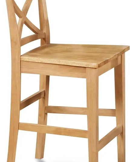 East West Furniture YAPB3-OAK-W 3 Piece Kitchen Counter Height Dining Table Set Contains a Rectangle Dining Room Table and 2 Wooden Seat Chairs, 30x48 Inch, Oak - LeafyLoom