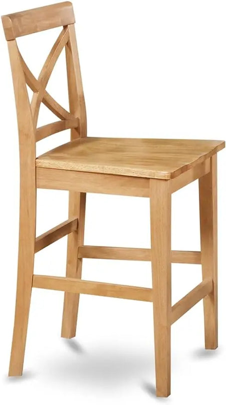 East West Furniture YAPB3-OAK-W 3 Piece Kitchen Counter Height Dining Table Set Contains a Rectangle Dining Room Table and 2 Wooden Seat Chairs, 30x48 Inch, Oak - LeafyLoom