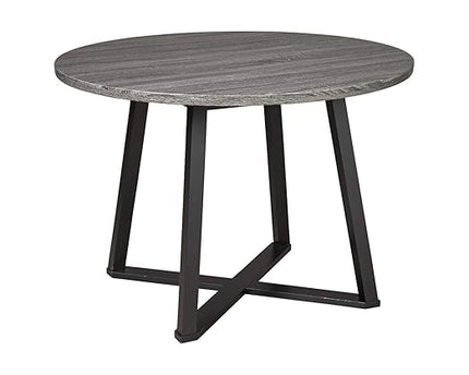 Signature Design by Ashley Centiar Mid Century Dining Set with Round Table, Chairs and Accessories, Gray/Black - LeafyLoom