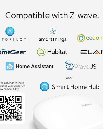 Aeotec MultiSensor 7, 6-in-1 Zwave Sensors Contains Monitor Motion, Temperature, Light, Humidity, UV, and Vibration, Z-Wave Plus, Gen7, S2, SmartStart Enabled, Compatible with Zwave Hub Smartthings Aeotec