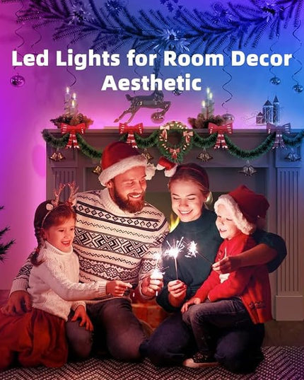 TJOY 100ft Kids Bluetooth LED Strip Lighting, Color Changing Lights for Bedroom, Music Sync RGB Tape Lighting with Child Remote, LED Lights for Room Decor Aesthetic Indoor(50ftx2) TJOY