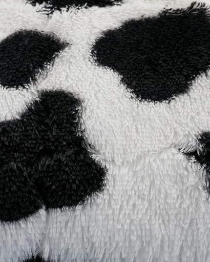Faux Fur Kids Girls Cow Print Comforter Sets Queen - 3PC Bed Set Warm Comfortable Soft Plush Flannel Velvet Fluffy Fuzzy Bedding（Comforter x 1 Pillowcases x 2） - LeafyLoom