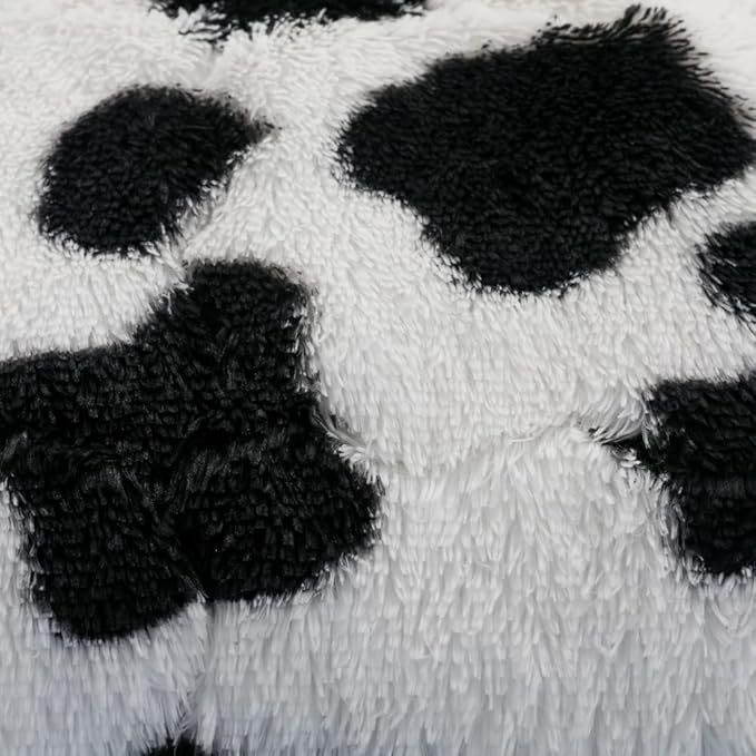 Faux Fur Kids Girls Cow Print Comforter Sets Queen - 3PC Bed Set Warm Comfortable Soft Plush Flannel Velvet Fluffy Fuzzy Bedding（Comforter x 1 Pillowcases x 2） - LeafyLoom