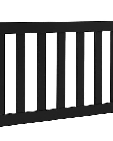 Convertible Crib Toddler Guard Rail in Matte Black Vintage, Converts Cribs to Toddler Beds, Solid Wood Construction - LeafyLoom