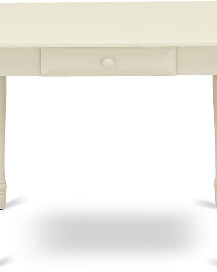 East West Furniture Monza 3 Piece Kitchen Set for Small Spaces Contains a Rectangle Room Table with Dropleaf and 2 Dining Chairs, 36x54 Inch, Linen White - LeafyLoom
