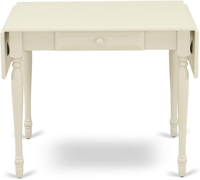 East West Furniture Monza 3 Piece Kitchen Set for Small Spaces Contains a Rectangle Room Table with Dropleaf and 2 Dining Chairs, 36x54 Inch, Linen White - LeafyLoom