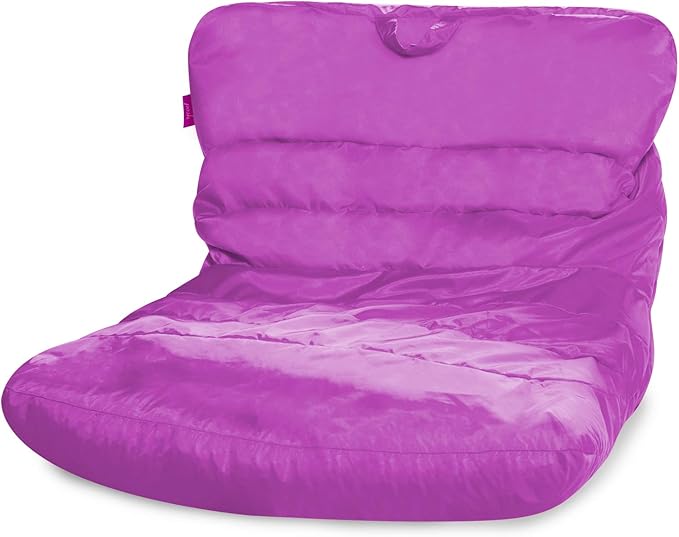 Posh Creations Structured Comfy Seat for Bedrooms and Dorm Rooms, Large Bean Bag Chair, Laguna Lounger, Purple - LeafyLoom