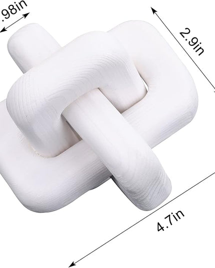 White Wooden Knot Bohemian Decoration Hand-Carved Knot Autumn Winter White Home Decor Suitable for Coffee Table Bedroom Living Room Minimalist Decoration（White） - LeafyLoom