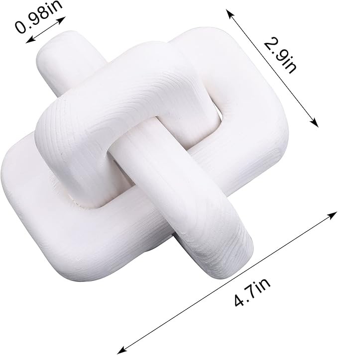 White Wooden Knot Bohemian Decoration Hand-Carved Knot Autumn Winter White Home Decor Suitable for Coffee Table Bedroom Living Room Minimalist Decoration（White） - LeafyLoom