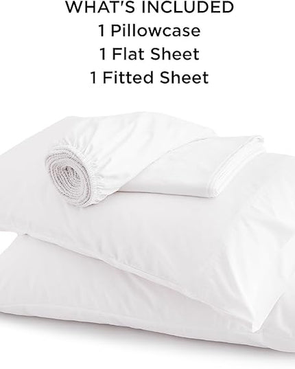 Bedsure Twin XL Sheet Set Dorm Bedding, Cooling Sheets Twin Extra Long Sheets, Rayon Derived from Bamboo, Deep Pocket Up to 16", Hotel Luxury Silky Bedding Sheets & Pillowcases, White - LeafyLoom