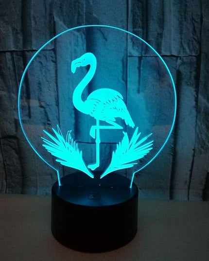 Flamingo Lamp - Acrylic 3D Night Lights USB LED Table Lamp Home r2d2 3D Arts Lamp - 3D Optical Illusions 7 Color Changing Bedroom Decor Night Light Gifts for Elder Father Mother & Friends. - LeafyLoom