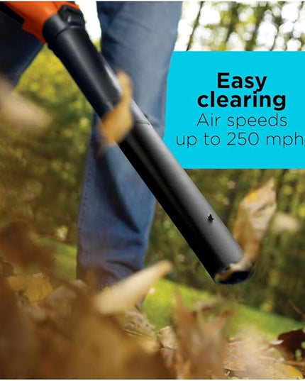 BLACK+DECKER 3-in-1 Electric Leaf Blower, Leaf Vacuum/Mulcher, Corded, 12-Amp (BV6600) - LeafyLoom