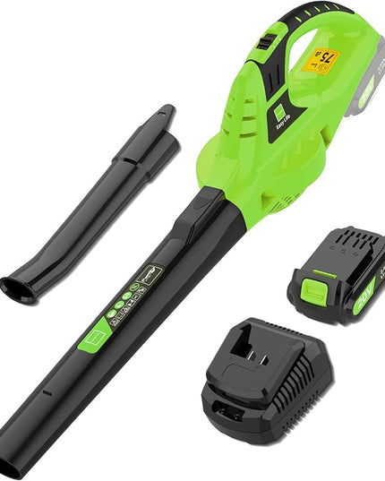 Leaf Blower Cordless, 21V Handheld Electric Leaf Blower with Battery and Charger, Lightweight Battery Powered Leaf Blowers for Lawn Care,Patio,Yard,Sidewalk - LeafyLoom