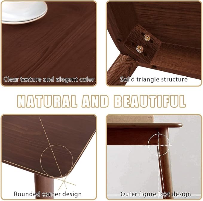 Dining Table Kitchen Table 47" Dining Room Table Small Kitchen Table for Small Spaces Table Modern Home Furniture Dinner Table Rectangular (Espresso) - LeafyLoom