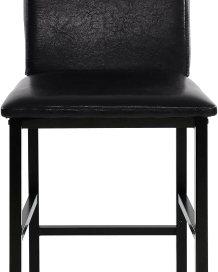 NicBex Dining Table Set for 4 Corner Dining Table Set Counter Height Dining Set 5pc Faux Marble Tabletop and 4X Counter Height Chairs for Small Space Dining Room, Black - LeafyLoom