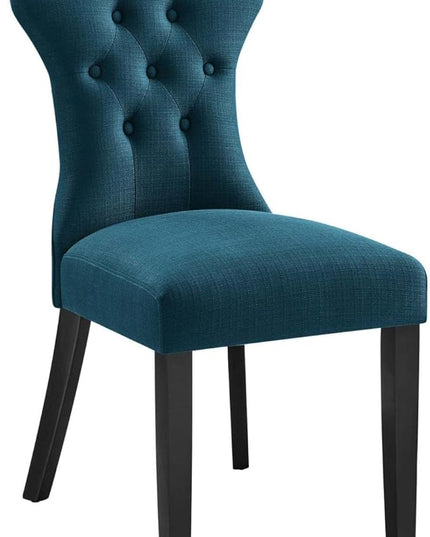 Modway Silhouette Modern Tufted Upholstered Fabric Parsons Kitchen Room, One Dining Chair, Azure - LeafyLoom
