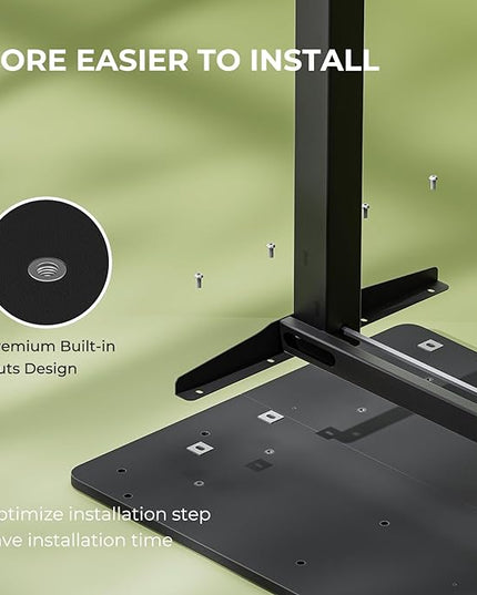 Electric Standing Desk,Adjustable Height Desk With Curved Desktop, Stand Up Desk With 2 Metal Hooks & Cable Organizer Box, Powerful Motor For Fast Switch From Sit To Stand Position 55x24 Black - LeafyLoom