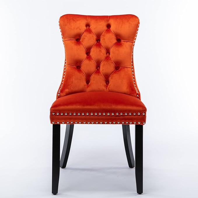 NicBex Haerin-SD-00094-LWJ Dining Chairs, 25.5"x19.7"x37.4", Orange - LeafyLoom