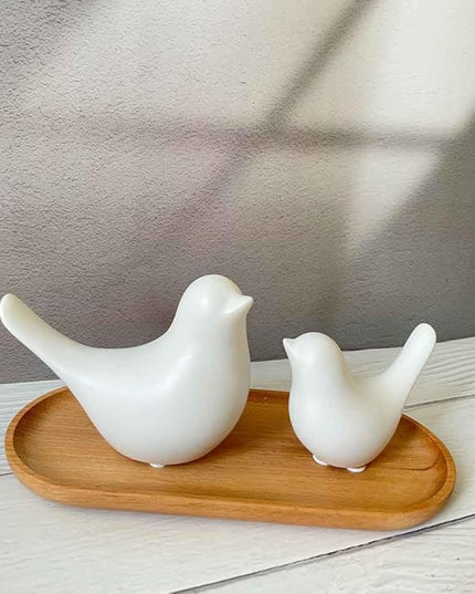 White Bedroom Decor Aesthetic, Ceramic Decor Birds White Decor for Shelves, Small Decor Items for Shelf Decor Accents, Decorative Birds Figurines Decorations for Living Room Table top Decor - LeafyLoom