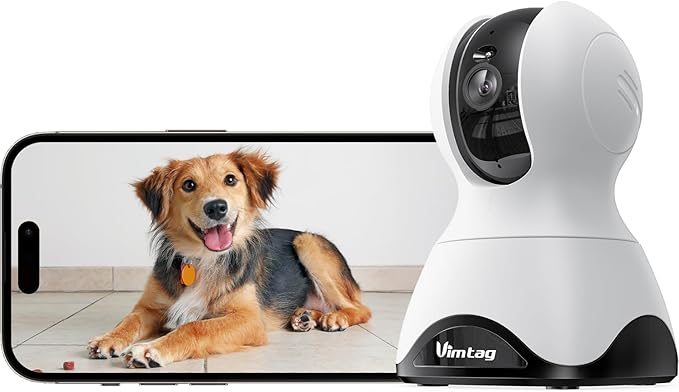 VIMTAG Indoor Camera 2.5K 4MP, Cameras for Home Security 2.4/5Ghz WiFi, Pet Camera 360° Pan/Tilt, Baby Montior with Phone App, Night Vision, Motion Alerts, Cloud/Local Storage, Support Alexa, 1 Pack Vimtag