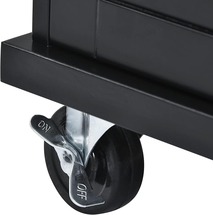 53Inch Rolling Kitchen Island Table with 5 Drawers, Kitchen-Car on Wheels w/Storage Cabinets, Rubber Wood Top, 2 Adjustable Shelf & Towel Handle for Dinning Room, Coffee Bar - LeafyLoom