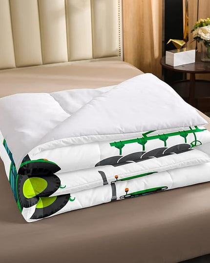 Kids Equipment Trucks Comforter Set Full, Boys Tractor Comforter, Excavators Down Comforter, Farm Heavy Machinery Truck Crane Bedding Set,Construction Site Cars Quilt Set for Child Girls Teens - LeafyLoom