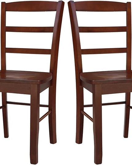 International Concepts Madrid Ladder Back Chair, Espresso - LeafyLoom