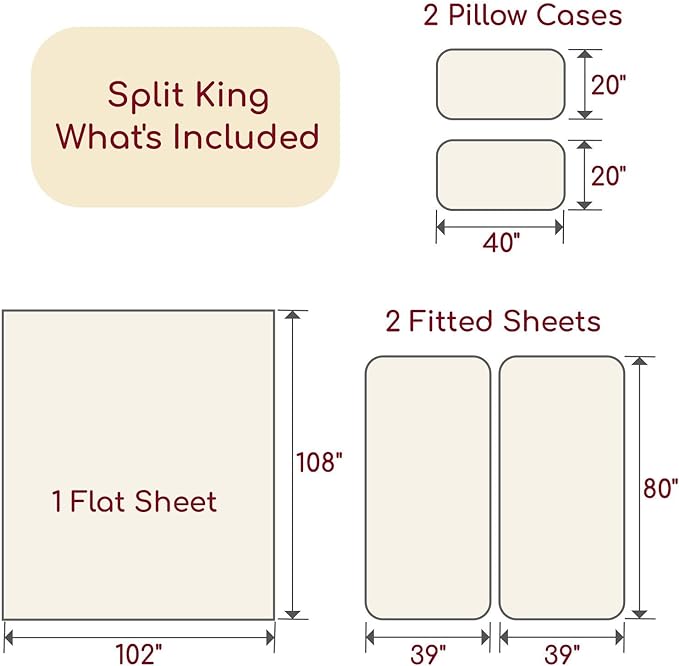 Mellanni Split King Sheets Set - 5 PC Iconic Collection Bedding Sheets & Pillowcases - Hotel Luxury, Extra Soft, Cooling Bed Sheets - Deep Pocket up to 16 inch (Split King, Sky Blue) - LeafyLoom
