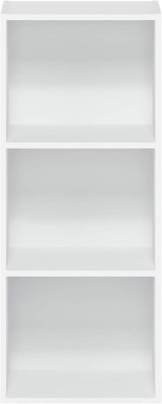 Furinno Luder Bookcase / Book / Storage , 3-Tier, White - LeafyLoom