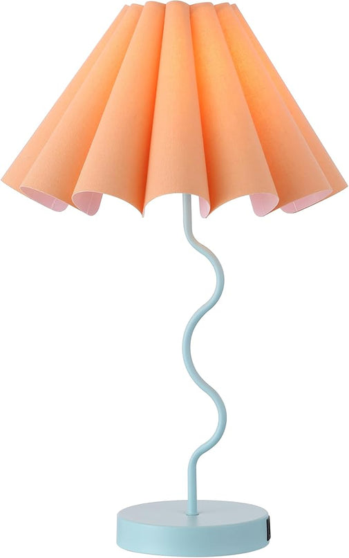 Table Lamps for Living Room Blue Orange Lamp Bedroom Nightstand Lamp Modern Touch Dimmable Lamp with USB Port and Outlet - LeafyLoom